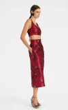 La Doublej Baia Crop Top Jacquard Ruby Red In Jacquard Ruby Red