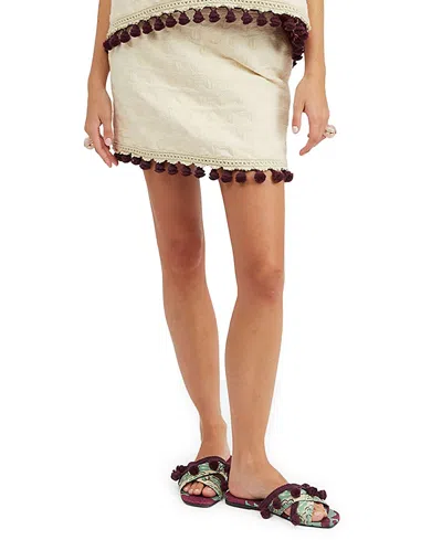 La Doublej Baia Mini Skirt Embroidered In Neutral