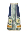 La Doublej Geometric Pattern Medium-length Skirt In Mudejar Placee Blue