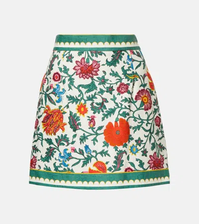 La Doublej Baia Printed Cotton Shot Miniskirt In Multicoloured