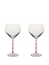 La Doublej Bamboo Balloon Glasses (set Of Two) In Pink