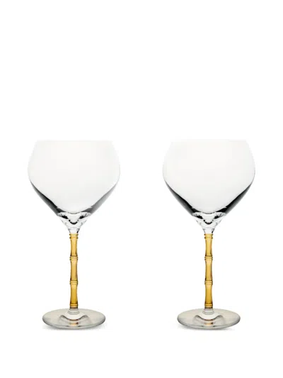 La Doublej Bamboo Balloon Glasses (set Of Two) In Yellow