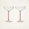 La Doublej Bamboo Coupe Set Of 2 In Pink