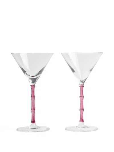 La Doublej Bamboo Martini Glasses (set Of Two) In Pink