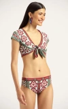 La Doublej Bardot Top Pagoda Placée Rust In Green