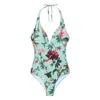 La Doublej Sexy Swimsuit In Zooflora Mini Light Blue In Green