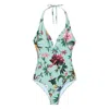 La Doublej Sexy Swimsuit In Zooflora Mini Light Blue In Green