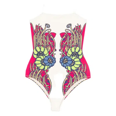 La Doublej Floral Print Swimsuit In Multi