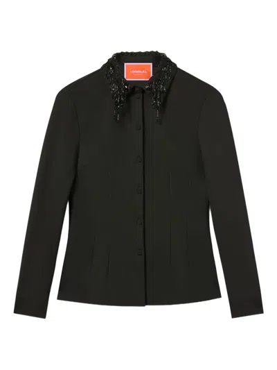 La Doublej Fitted Shirt In Solid Black