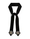 La Doublej Beaded Velvet Stole In Black