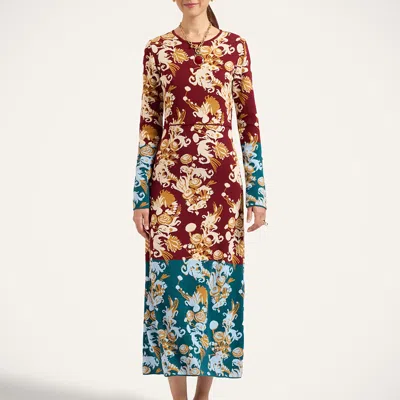 La Doublej Coven Jacquard Cotton-blend Midi Dress In Green