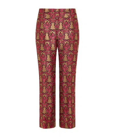 La Doublej Hendrix Herald Jacquard Straight Pants In Red