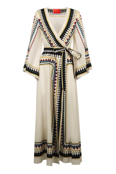 La Doublej Belted Wrap Dress In White
