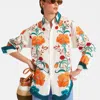 La Doublej + Orlebar Brown Better Than Your Boyfriend's Floral-print Cotton Shirt In Morpheus Placée Orange