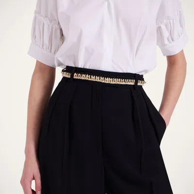 La Doublej Better Together Belt In Bicolor Black & Ivory