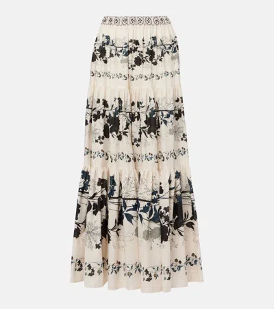 LA DOUBLEJ BIG FLORAL COTTON MAXI SKIRT
