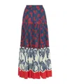 La Doublej Big Floral-print Maxi Skirt In Blue