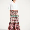 La Doublej Pagoda-print Maxi Skirt
