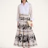 La Doublej Tiered Skirt In Stilo Placée Ivory
