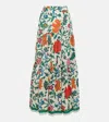 La Doublej La Double J Big Floral-print Cotton-blend Maxi Skirt In Multicoloured