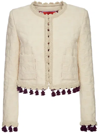 La Doublej Bijoux Embroidered Cropped Jacket In Multi