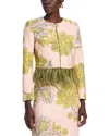 La Doublej Stretch-cotton Printed Cropped Jacket In Multi