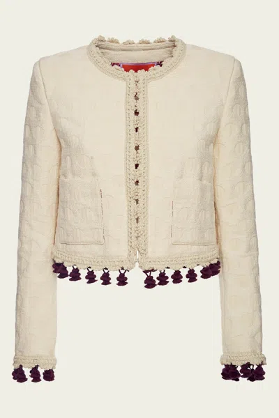 LA DOUBLEJ BIJOUX JACKET EMBROIDERED IN CREAMY