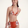 Shop La Doublej Bikini Top In Iris Placée Dark Orange