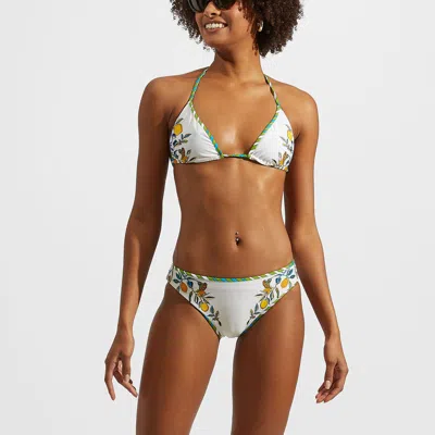 La Doublej Bikini Top Borboni Placed Bianco Xs