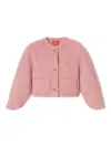 La Doublej Blair Wide-sleeve Wool-blend Jacket In Pink