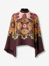 La Doublej La Double J Make An Exit Printed Silk Top In Multi