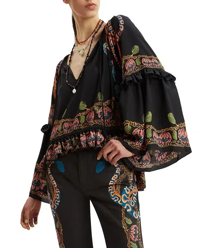 La Doublej Boho Blouse In Eve Place Black