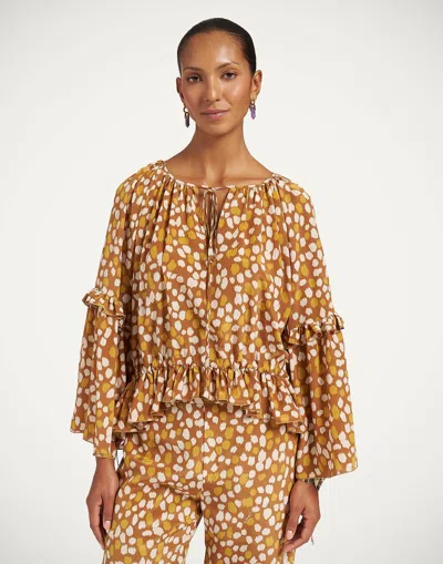 La Doublej Boho Blouse In Brown
