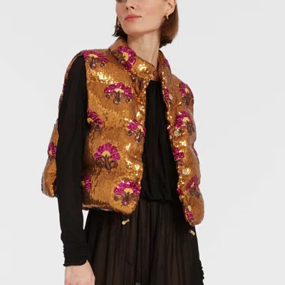 La Doublej Bonbon Puffer Vest In Bronze