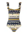 La Doublej Boop Open-back Printed Underwired Swimsuit In Multi