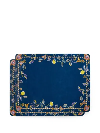 La Doublej Borboni Blue In Cork Tv Placemats Set Of 2 In Animal Print