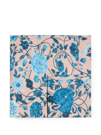 La Doublej Botticelli Floral-print Tablecloth In Neutral