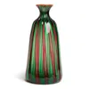 La Doublej Bottiglia Vase (rigadin) In Verde/fucsia
