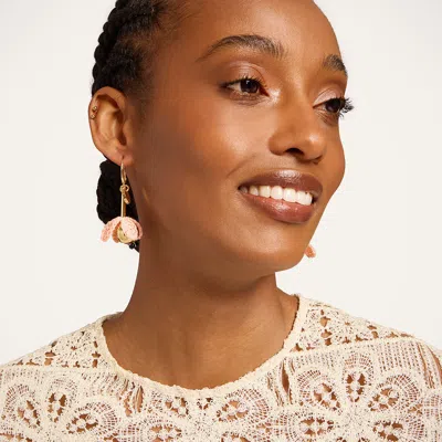 La Doublej Bouquet Drop Crochet-flower Drop Earrings In Gold