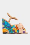 La Doublej Mezzaluna Green Platform Sole Laced Sandals Women