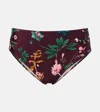 La Doublej Boy Brief Printed Bikini Bottoms In Brown