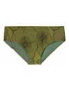 La Doublej Boy Floral-print Bikini Briefs In Green