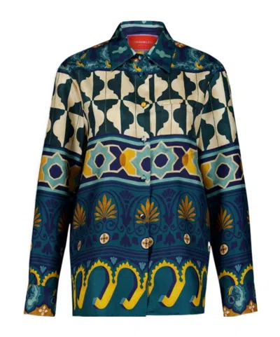 LA DOUBLEJ LA DOUBLEJ BOY GRAPHIC-PRINTED SATIN SHIRT