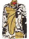 La Doublej La Double J Floral-patterned Silk Shirt With Classic Collar In White