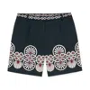 La Doublej La Double J Boyfriend Printed Woven Cotton Shorts In Medallion Placée