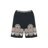 La Doublej La Double J Boyfriend Printed Woven Cotton Shorts In Medallion Placée Black