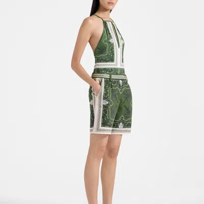 La Doublej Boyfriend Shorts In Mirage Placée Green