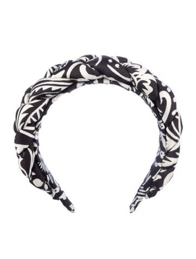 Pre-owned La Doublej Braided Adjustable Headband In Black