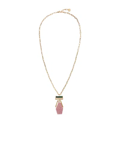 La Doublej Bridge Portal Gold-plated, Thulite And Zoisite Necklace