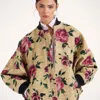 La Doublej Brooklyn Bomber Jacket In Roses Light Beige